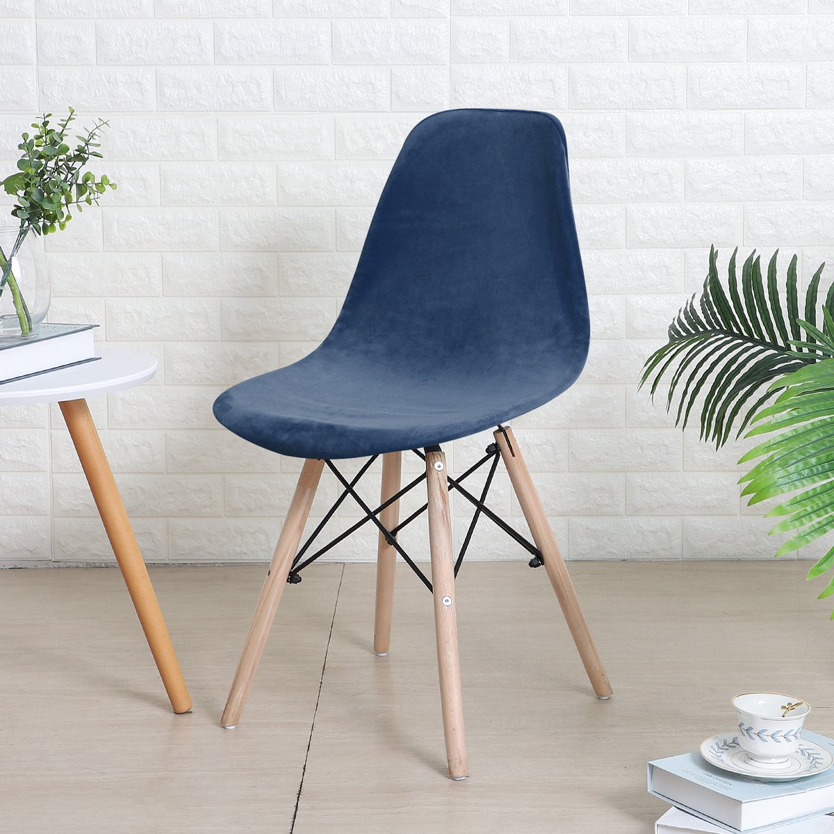 Covers By Ralfos* Stoelhoes Velvet Donkerblauw | Scandinavische Kuipstoel | Verkrijgbaar per stuk, Set van 4, 6 en 8 | Volumekorting | Hoes | Scandinavisch Beschermend | Luxe en Chic | Zacht | Duurzame oplossing | Woonkamer upgrade | Stijlvol | Wonen