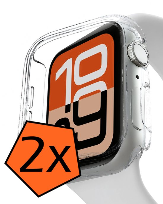 Hoesje Geschikt voor Apple Watch SE 3 44 mm Hoes Siliconen Case Cover - Hoes Geschikt voor Apple Watch SE 3 44 mm Hoesje - Transparant - 2 PACK