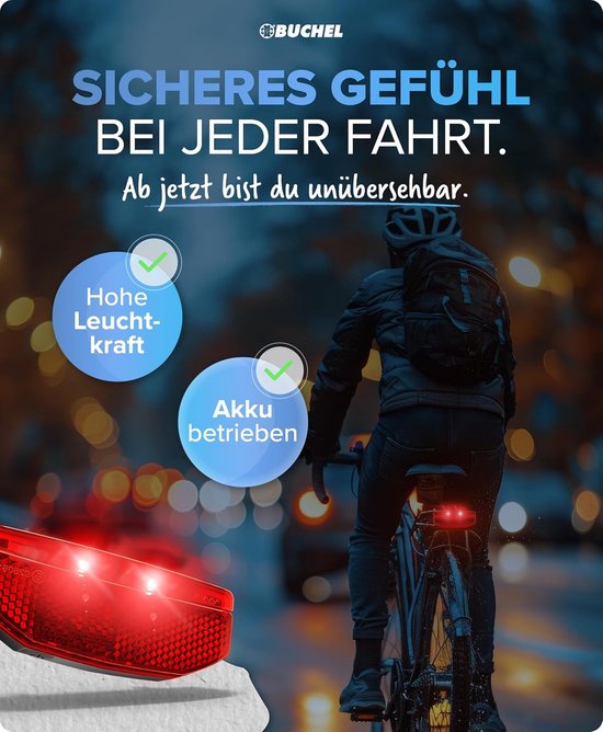 LED Achterlicht voor Fiets - USB-C Oplaadbaar, StVZO Goedgekeurd, Eenvoudige Montage — afbeelding 2
