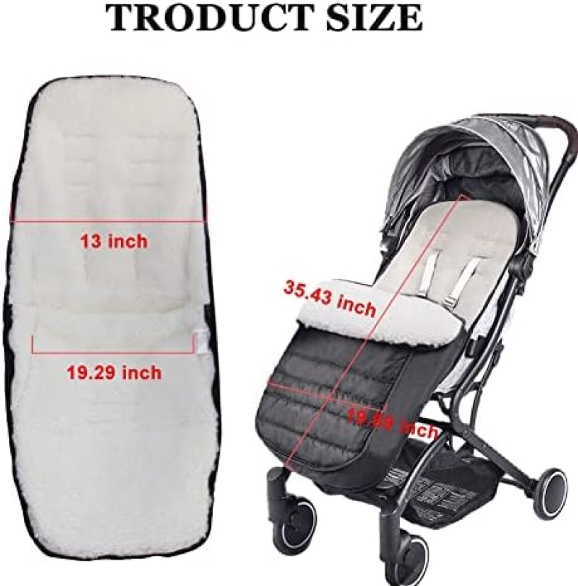 PromoHome Verstelbare Winter Voetenzak voor Buggy en Kinderwagen - Ultrawarme Bescherming tegen Kou - Geschikt voor 0-36 Maanden - Machinewasbaar en Waterafstotend - Universele Pasvorm – foto 5