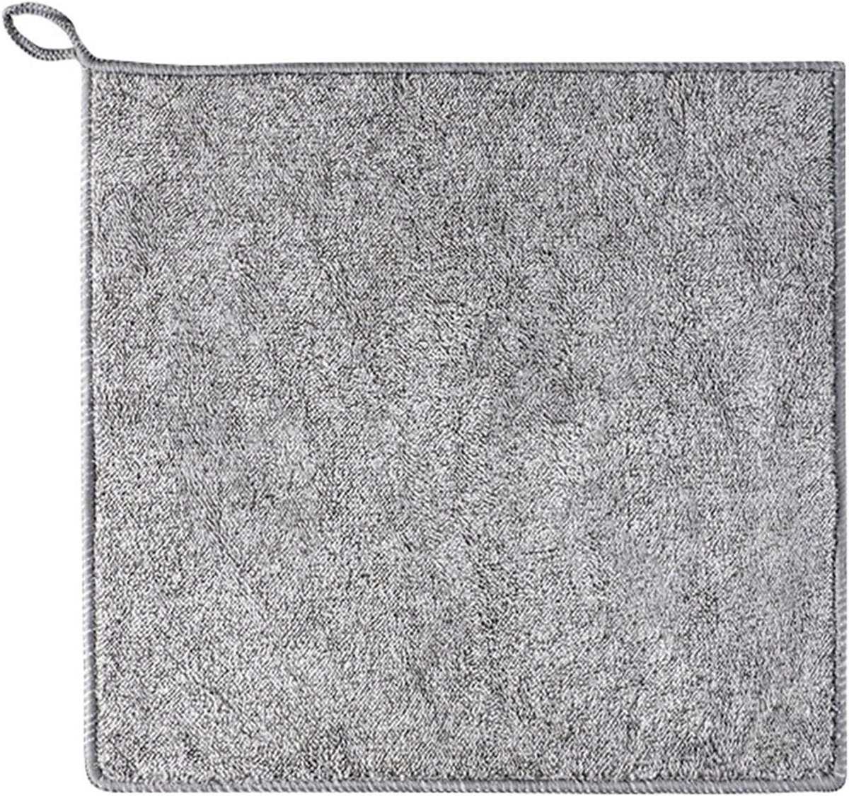 JHubers Goods - Bamboevezel Reinigingsdoek Grijs, Superabsorberend en Krasvrij, Herbruikbaar voor Auto en Huishouden, 30x30cm