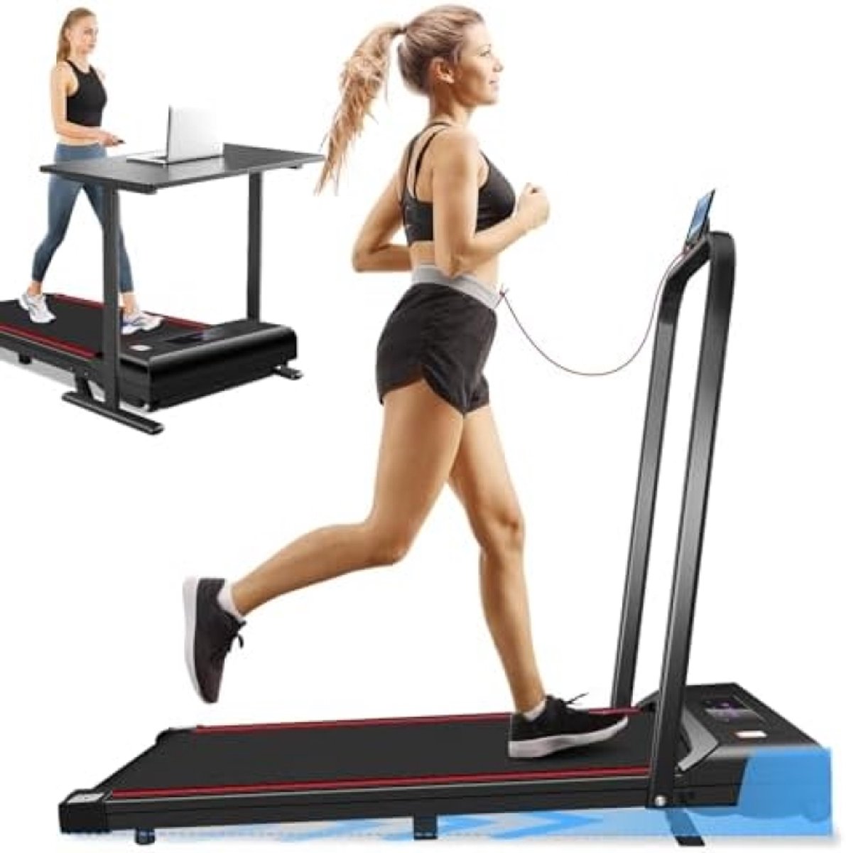 Elektrische loopband met instelbare helling 3.0 pk - Opvouwbare thuistrainer met bluetooth, app en LED-display - Maximale snelheid 6 km/u - Draagvermogen 120 kg