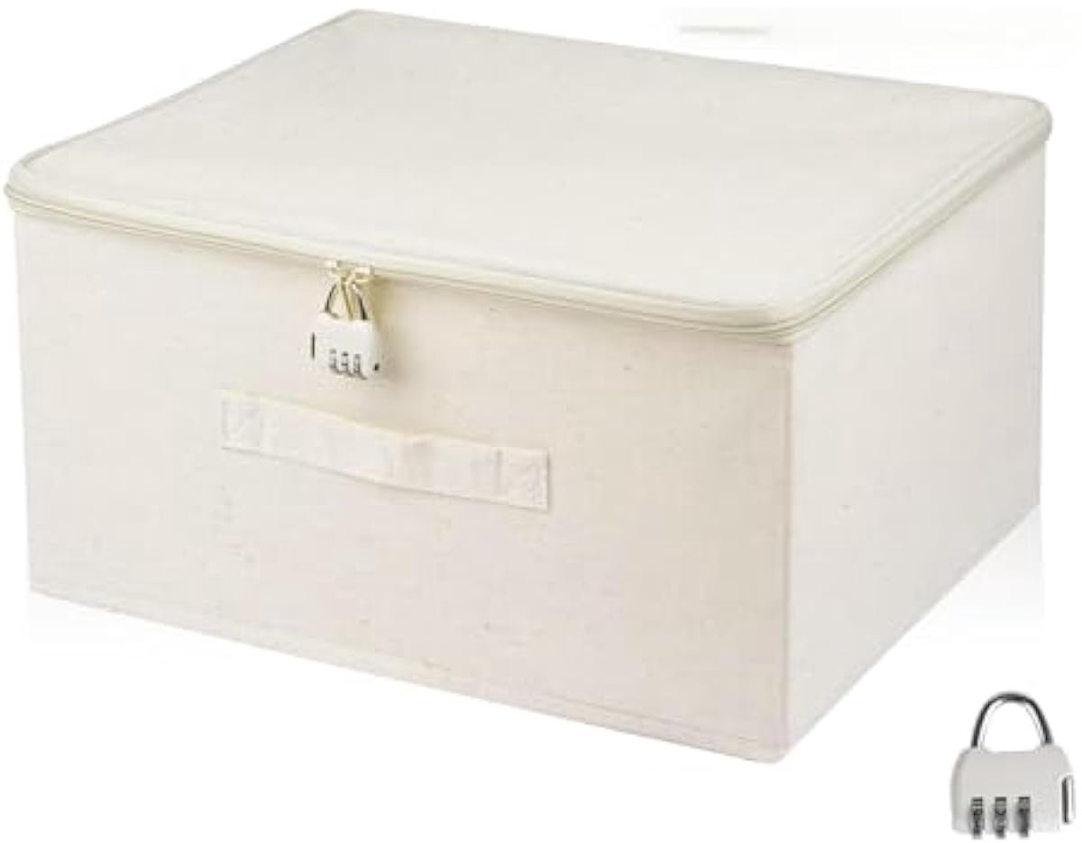 Opbergdoos met slot, stoffen kleding speelgoed organizer box