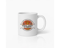 Rodeo’s, Paarden & Cowboys Mok 330ml – Western Stijl Beker met Cactus Design – Perfect Cadeau voor Cowboyliefhebbers en Country Fans