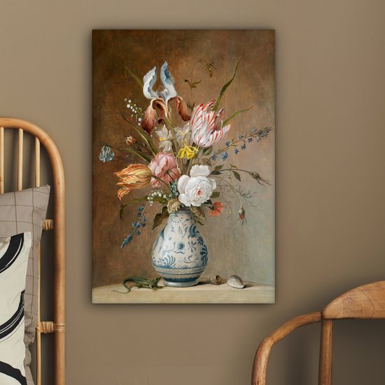 Peinture sur toile Fleur Nature Morte - Balthasar van der Ast - Oude Meesters - 60x90 cm - Décoration murale
