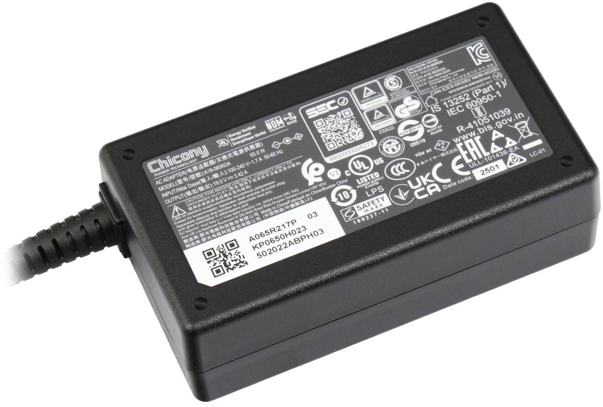 Image of Acer KP.06501.015 oplader 65W - klein