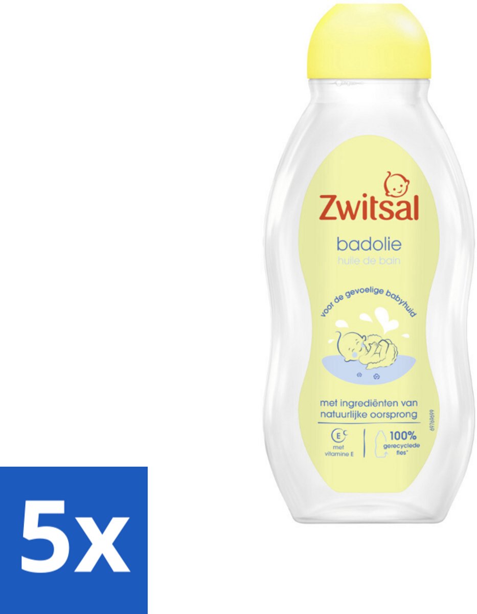 Image of 5 x Zwitsal Badolie 200 ml - Avocado-olie - Hydraterend - Verzachtend - Badproducten - Babyverzorging