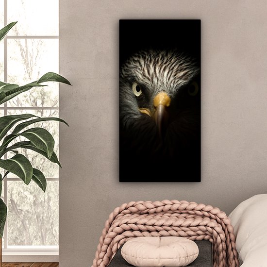 Tableau sur toile Vogel - Aigle - Rapaces - Oeil - Bec - Lumière - 40x80 cm - Décoration murale