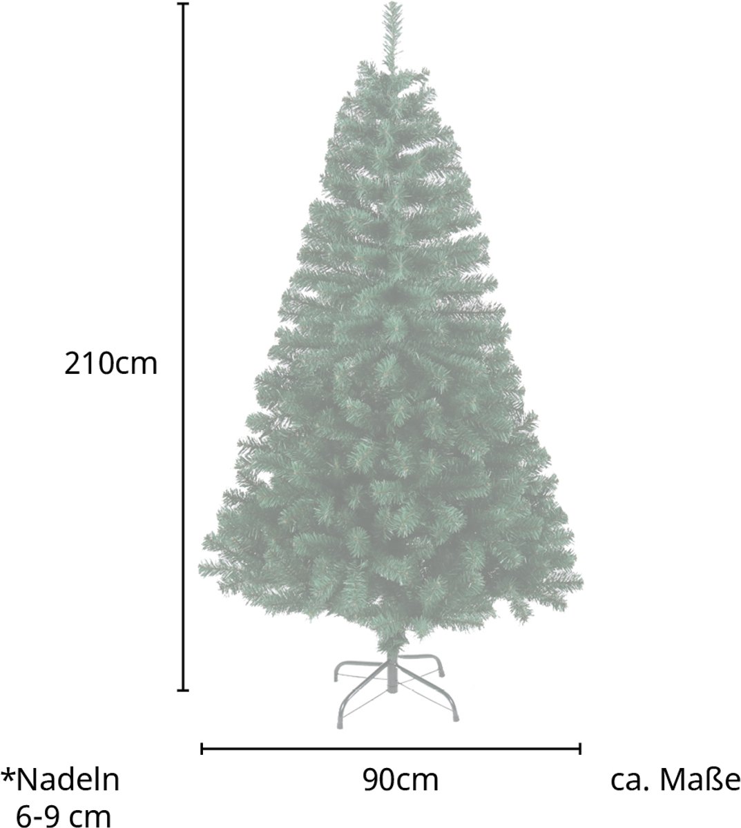 SVITA kunstkerstboom 210cm - met 1150 takpunten inclusief metalen standaard (Luvi naalden | 210cm) – foto 4