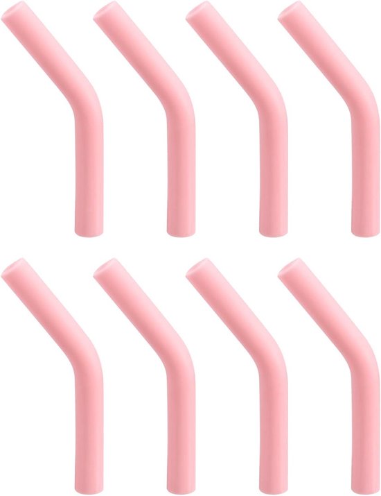 Siliconen rietjes, veelkleurige siliconen rietjes van voedingskwaliteit, geschikt voor 8 mm brede roestvrijstalen rietjes en glazen rietjes