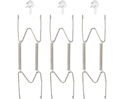 Plaathangers - Set van 3 - 6 inch - Roestvrij Staal - Onzichtbare Wandplaat - Hangers met 3 Wandhaken - 12 Beschermers voor Decoratieve Platen - Zilverkleurig