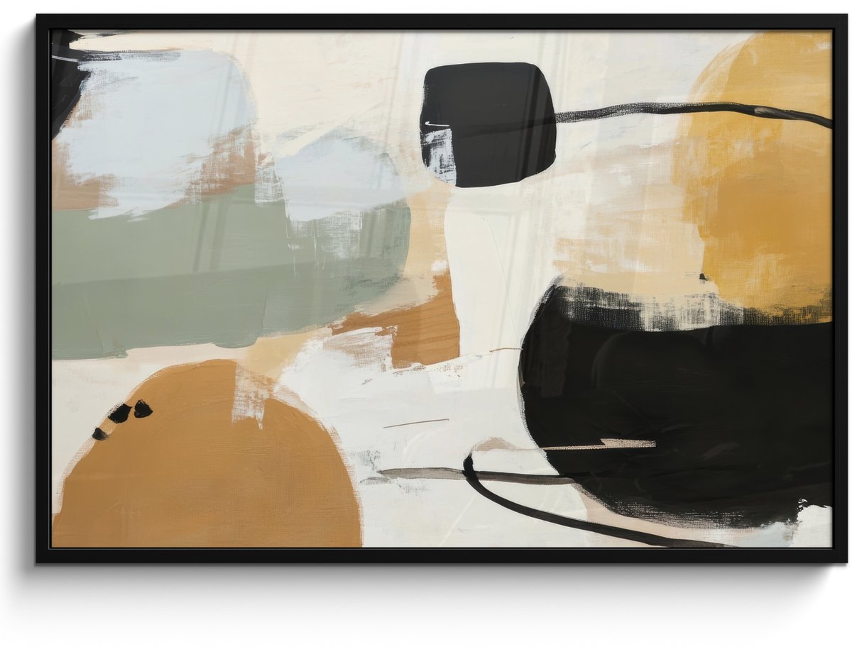 FrameYourWall Poster in lijst - Fotolijst 120x80 cm - Posters - Paint - Abstract - Kleuren - Posterlijst zwart - Decoratie - Wanddecoratie woonkamer - Muurdecoratie slaapkamer