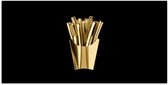 Affiche 120x60 cm - Frites - Goud - Chrome - Nourriture - Posters - Décoration murale cuisine - Décoration murale Décoration murale salon - Accessoires décoratifs - Décoration murale chambre
