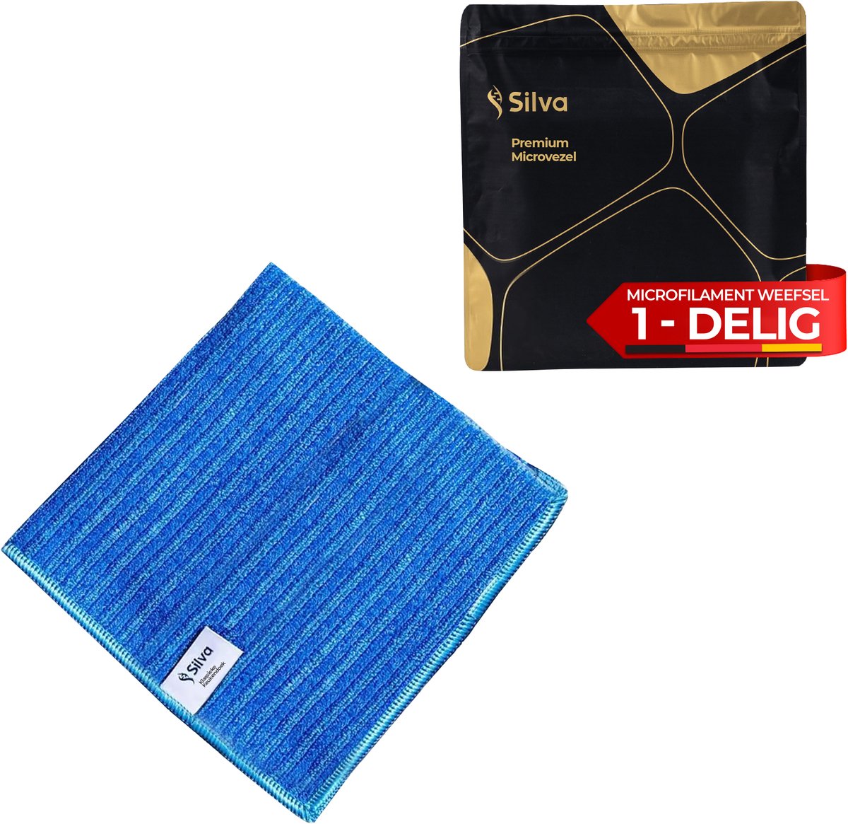 Silva Microvezel Keukendoek - Vaatdoek - Theedoek - Blauw - 40x40 cm