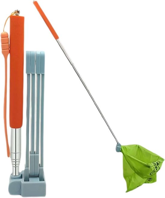 Ramasse-crottes pour animaux de compagnie - Ramasse-crottes en acier inoxydable - Avec sac, long manche pour ramasser les crottes de chien, design anti-pliage, résistant à la rouille et aux odeurs, adapté aux jardins, grande taille