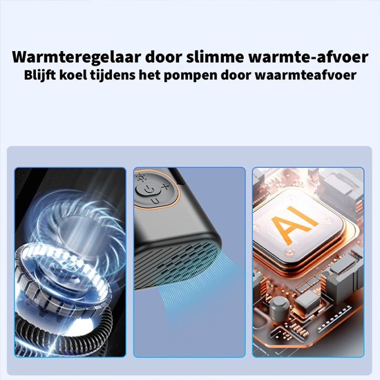 Bycleta Elektrische Pomp - Compact, Krachtig & Draadloos Oppompen - Autopomp - E-bike pomp - fatbike pomp - bandenppomp - scooter - fiets - auto - USB-C oplaadbaar - draadloos — afbeelding 2