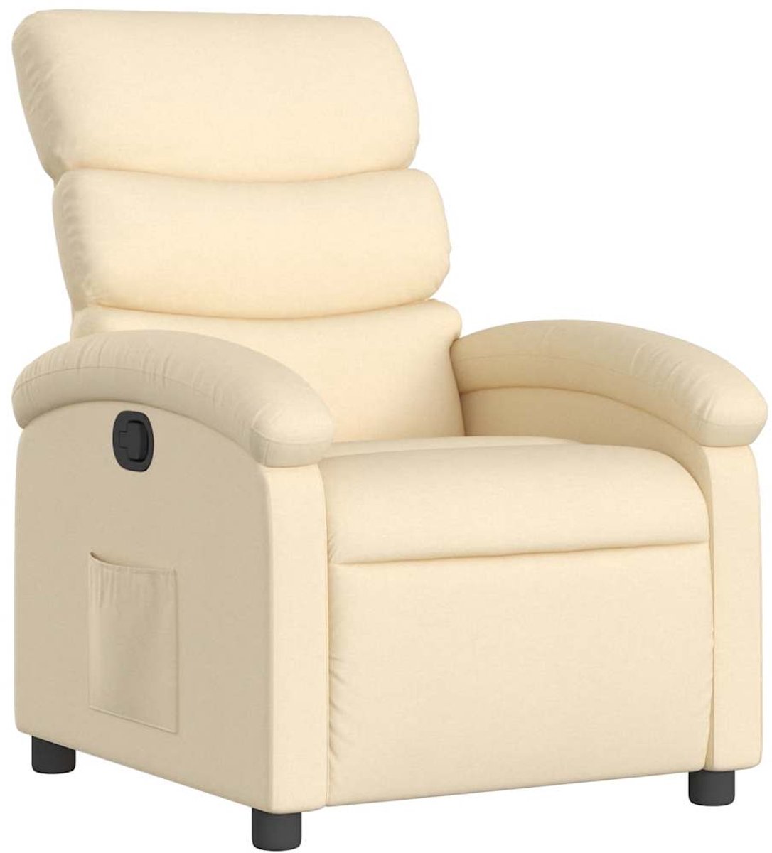 vidaXL Fauteuil - verstelbaar - stof - crèmekleurig