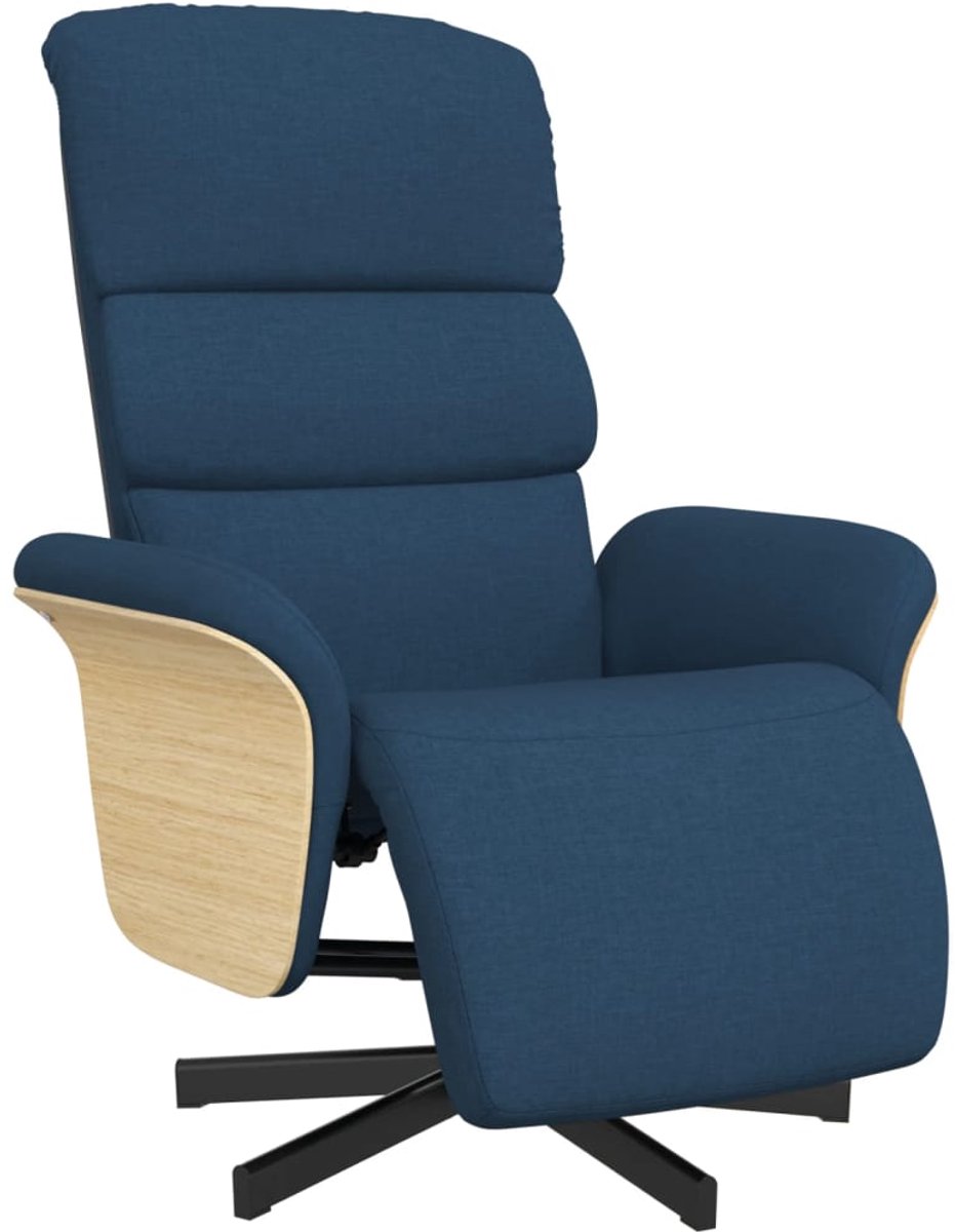 vidaXL Fauteuil - verstelbaar - met - voetensteun - stof - blauw