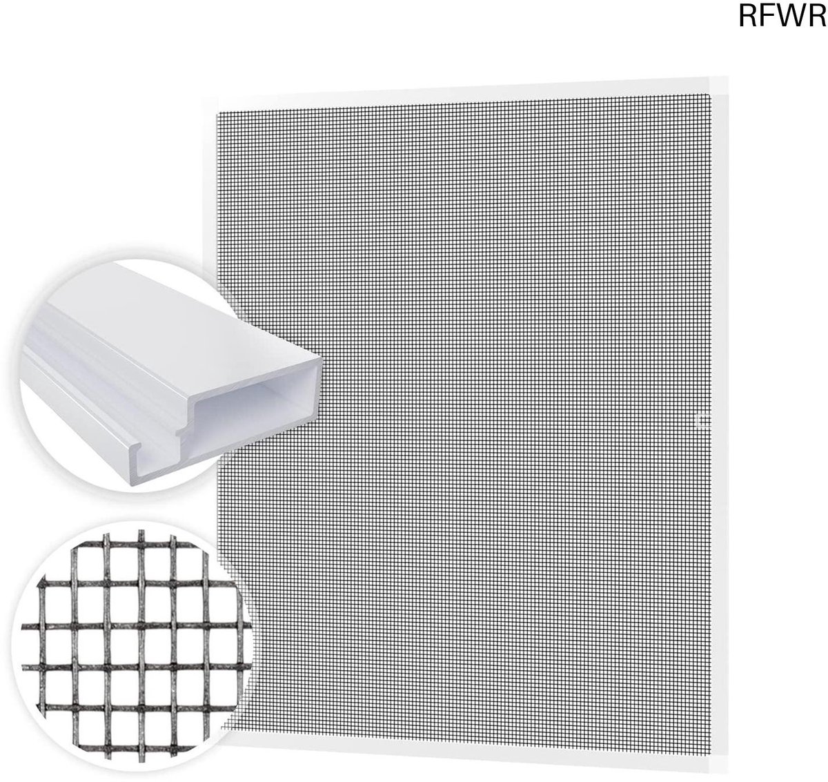 RFWR® Insectenhor voor Ramen 80x100cm - Vliegenhor met Wit Aluminium Frame - Muggenhor en Vliegennet