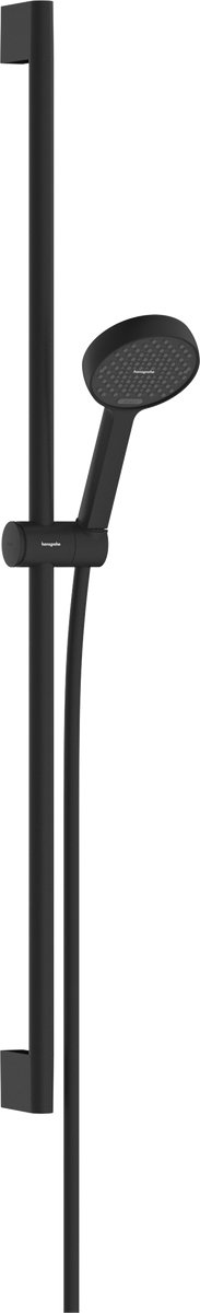 hansgrohe Activera S - Doucheset - EcoSmart waterbesparend - Select-knop bediening - 95mm - 2 straalfuncties - met glijstang Varia 90 cm - Mat Zwart