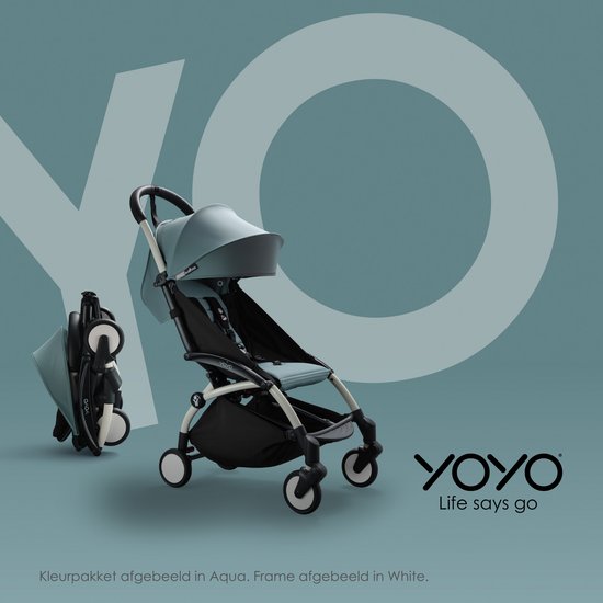 BABYZEN YOYO2 Kinderwagen (Zwart Frame met Ginger 6+ Kleurenpakket) - Inclusief Harnas, Rugleuning, Kapverlengingen, Schouderband, Opbergtas, Zitkussen en Bijpassende Kap van Merkloos — afbeelding 3