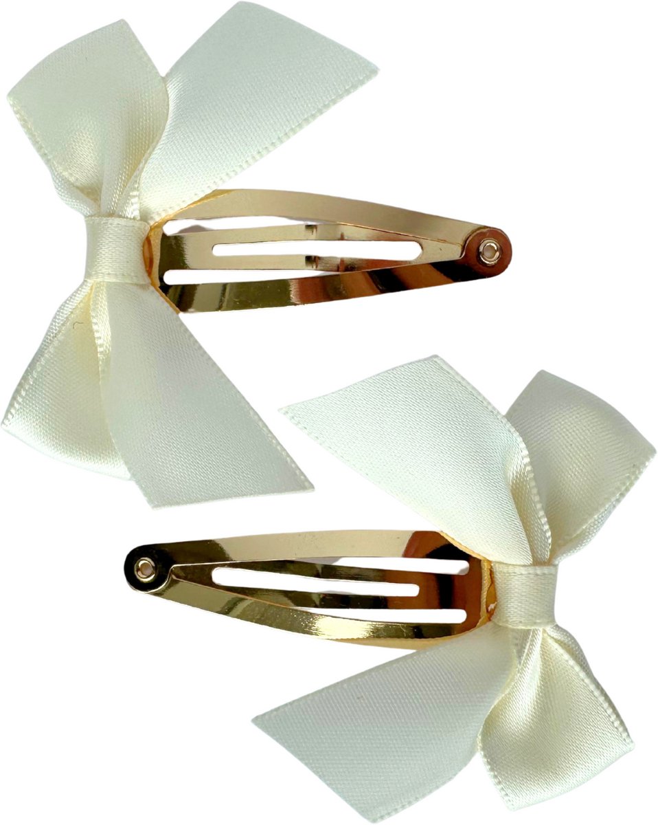 Haarspeldjes met bloemen - Satin bow