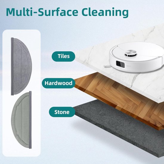 Lot De 4 Serpillières Microfibre Pour Aspirateur Robot Q8 MAX Et MAX Plus - Tampons De Rechange Lavables