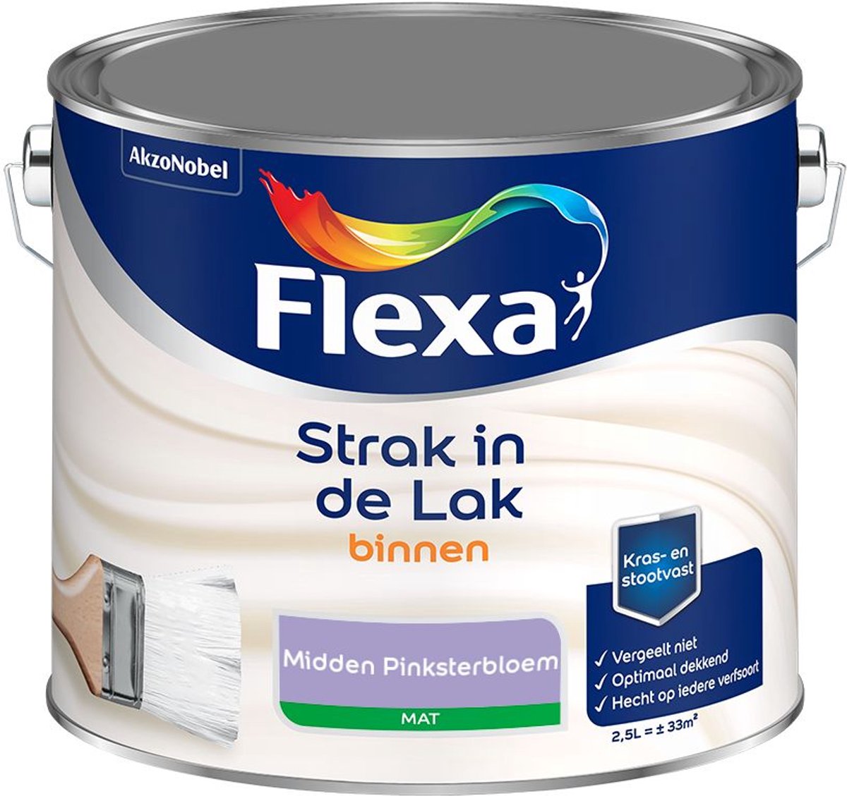 Flexa - Strak in de Lak Binnenlak Mat - Midden Pinksterbloem - Mengverf - 2.5 L