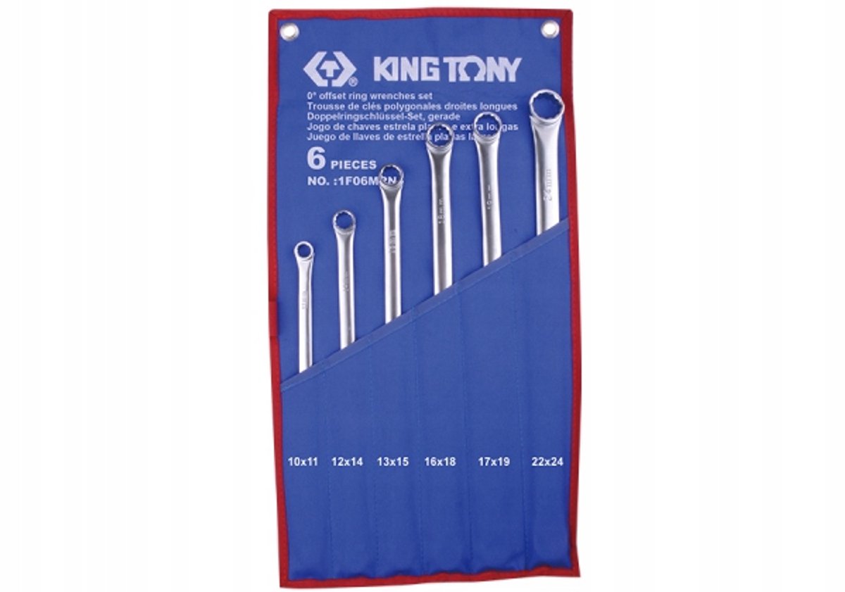 King Tony Extra Lange Ringsleutelset 6-delig (10-24mm)