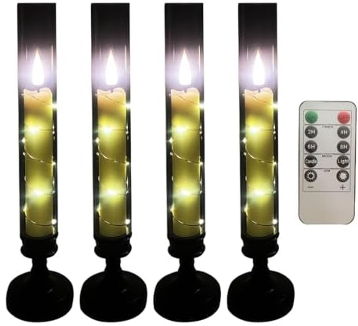 Vlamloze LED-kaars, elektrische kaarslamp, 25,4 x 5,6 cm, flikkerend licht, veilig ontwerp