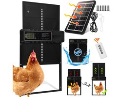 Kippenluik automatisch - Met timer,afstandsbediening en zonnepaneel - IPX3 - Kippendeur - Kippenren