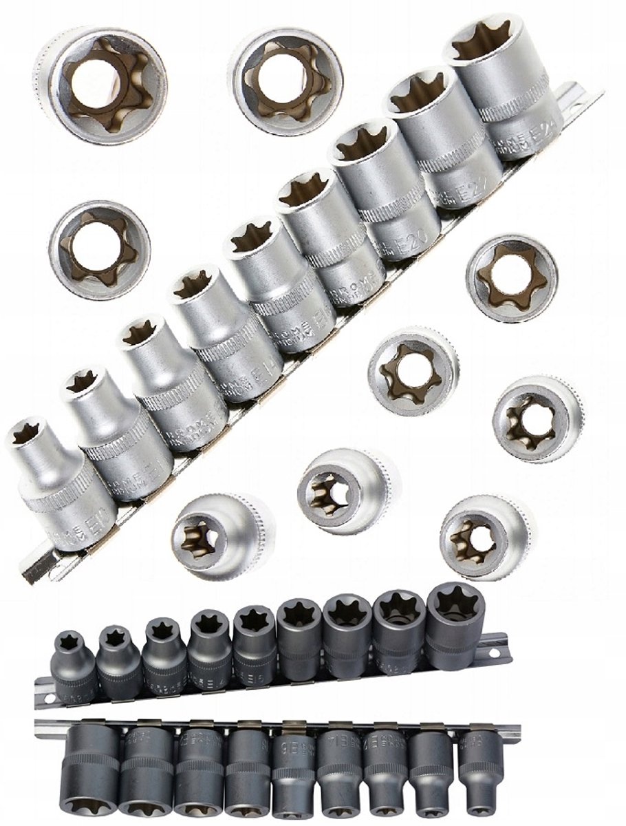 Torx dopsleutelset 1/2" E10-E24 (9-delig)