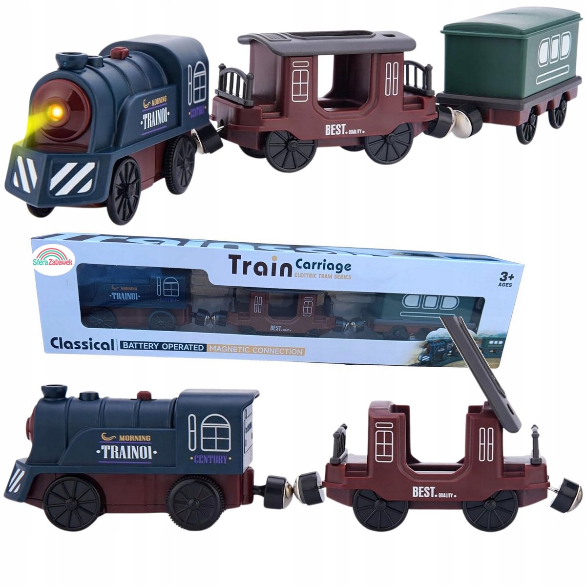 Elektrische Magneet Trein met Geluid & Licht - 2 Wagons