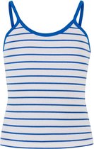 Urban Classics - Striped Rib Basic Tanktop Kinderen - Kids 146/152 - Wit/Blauw