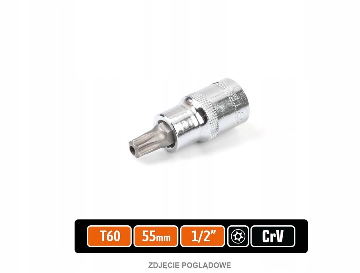 Dopsleutel Torx T60 1/2" met gat - 55mm