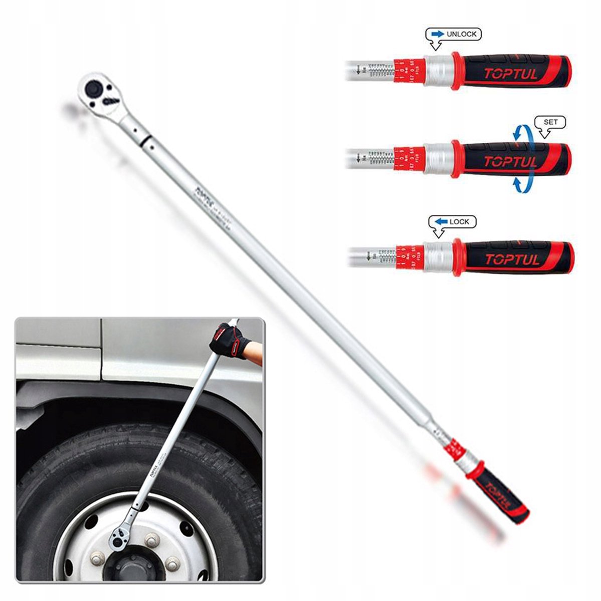 TOPTUL Momentsleutel 1/2" 580mm 70-350 Nm
