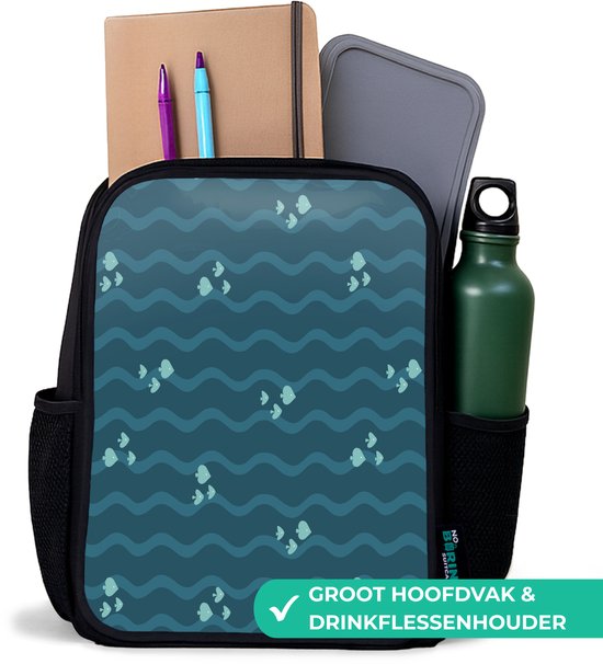 Rugzak zwart - Schooltas jongen & meisje - Zee - Donkerblauw - Golf ...