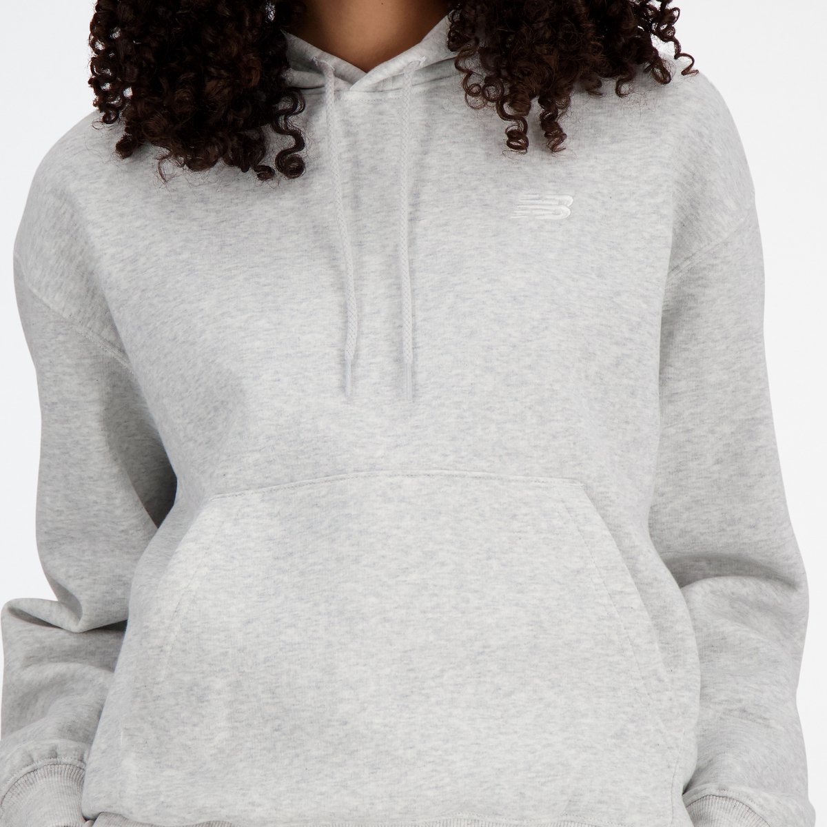 New Balance Sport Essentials Fleece Hoodie Dames Trui Grijs