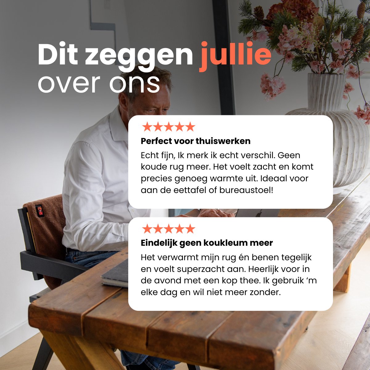 Qnuss Infrarood Warmtedeken - Elektrisch Stoelkleed - Draadloos - 135x45 cm - Wit - Inclusief powerbank – foto 5