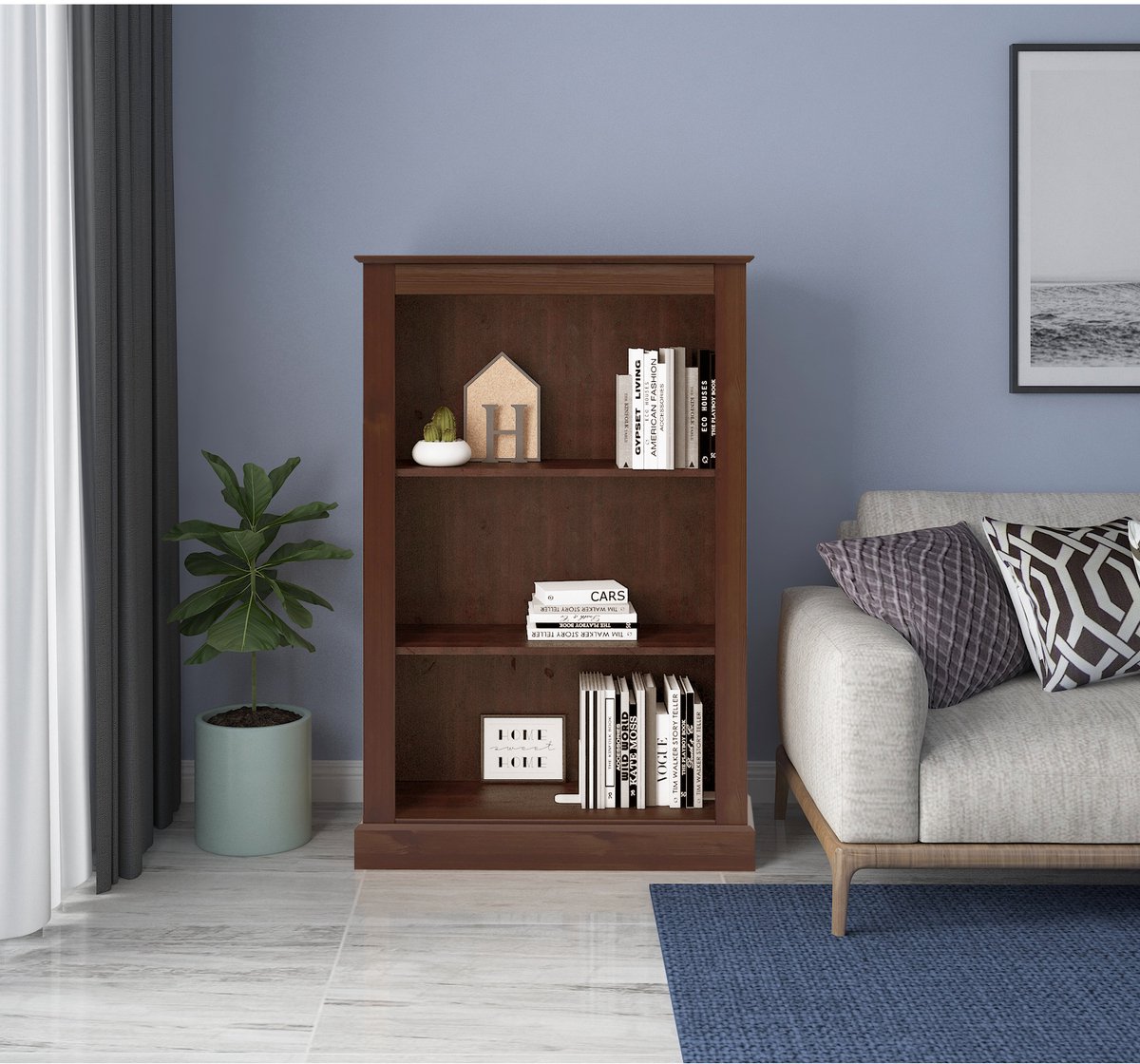 Notio Living Mille-Boekenkast - 2 Planken - Bruin Grenen