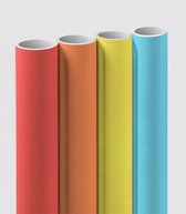 Papier cadeau Assorti en 4 couleurs estivales - 70 cm x 2 m - FSC Mix - rouleau consommateur