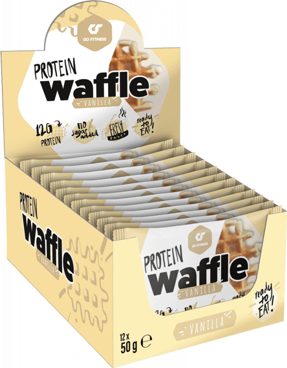 Go Fitness Protein Waffle (12x50g) Vanilla - Functionele voeding - Eiwit Snacks