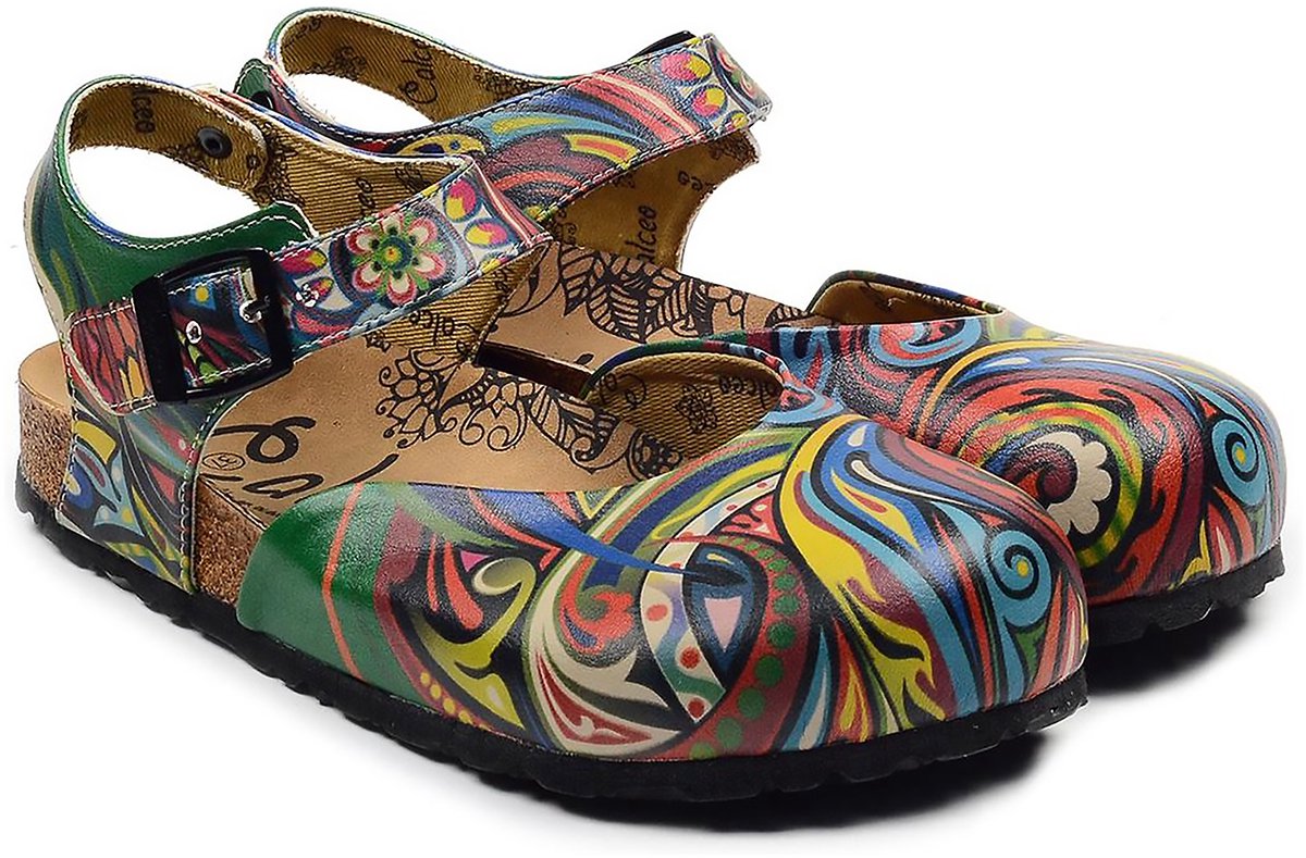 Goby – Vivid Whirl Dames Clogs – Handmade - Vegan - Maat 38
