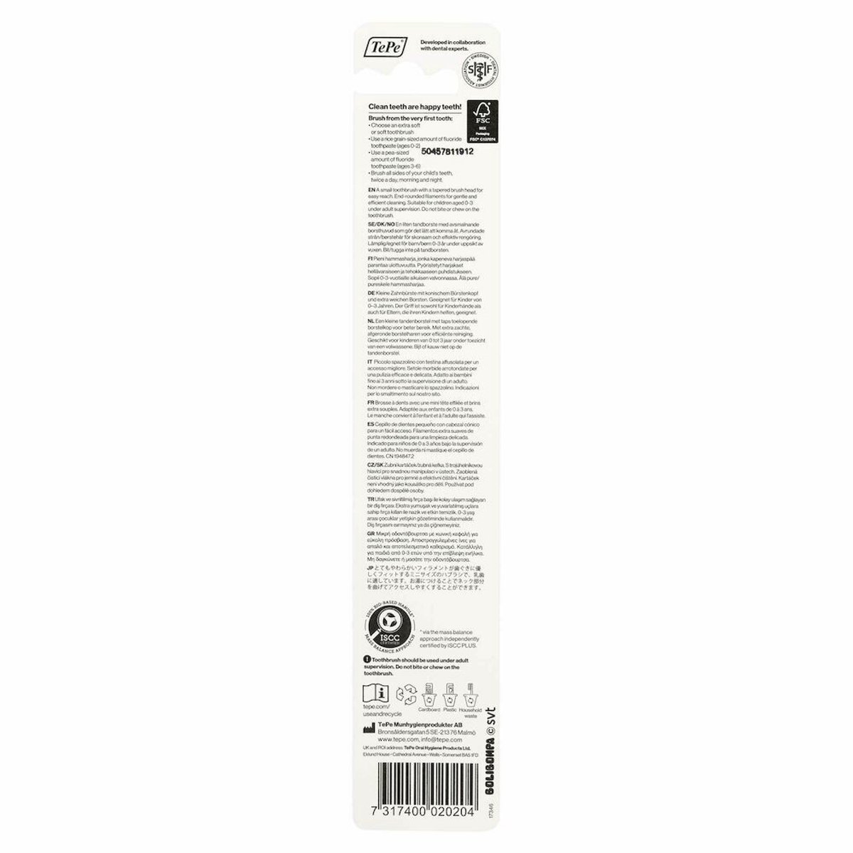 TePe - Tandenborstel Mini Extra Soft Bolibompa - 6 x 1 stuk - Voordeelverpakking