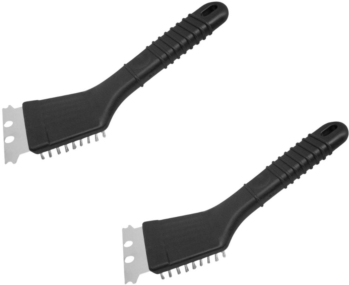 Set van 2 Plancha-schrapers en 2-in-1 Barbecueborstel 22 cm Fackelmann BBQ Editie