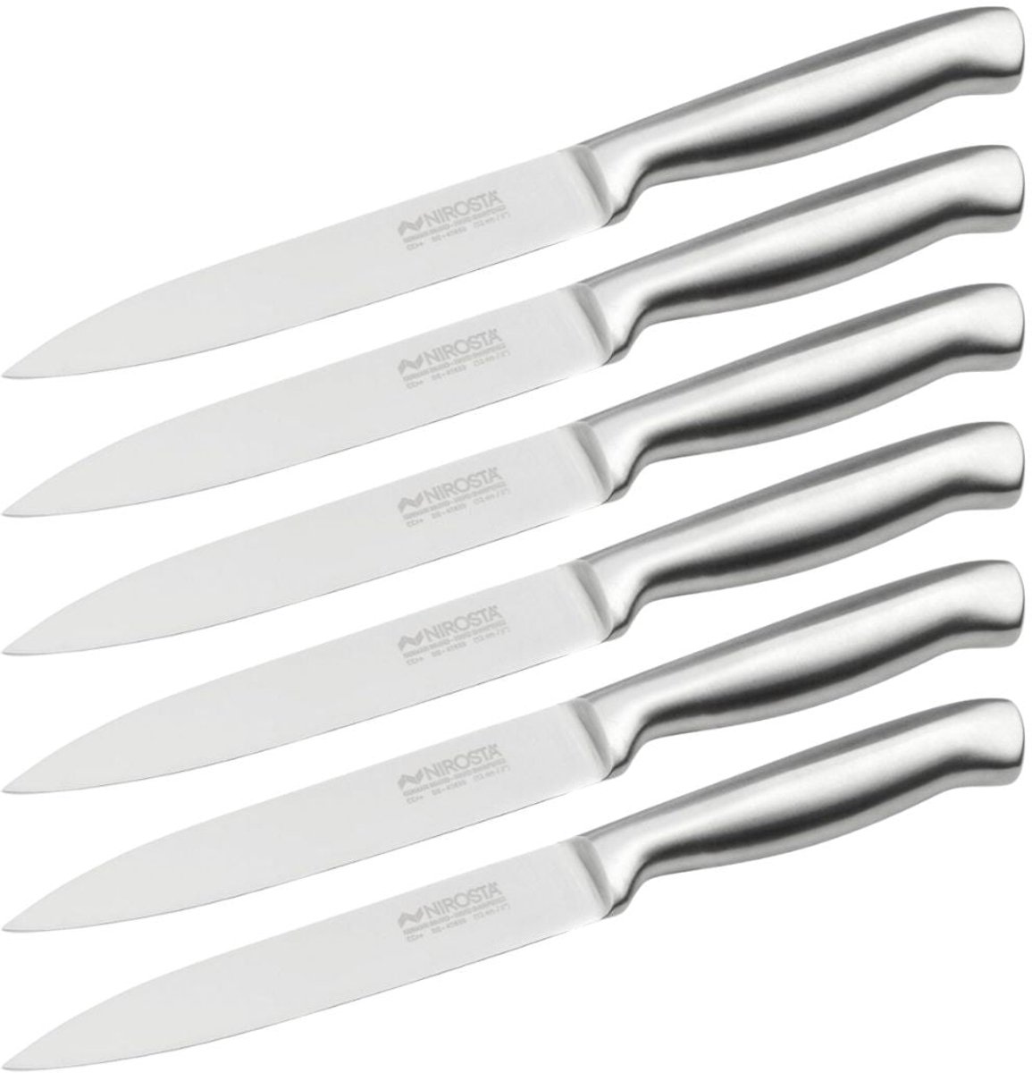 Set van 6 universele keukenmessen 24 cm volledig Nirosta Star