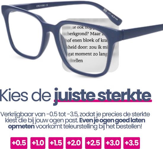 MyReadingGlasses.nl - Croon - lunettes de lecture - lunettes de lecture avec correction - Femme - Homme - SET - Carré 3 - pièce - couleur - Velours noir - Avec correction +0,50