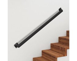 Trapleuning voor trap 100 cm voor binnen, antislip, Trapleuningen voor trappen, zwart