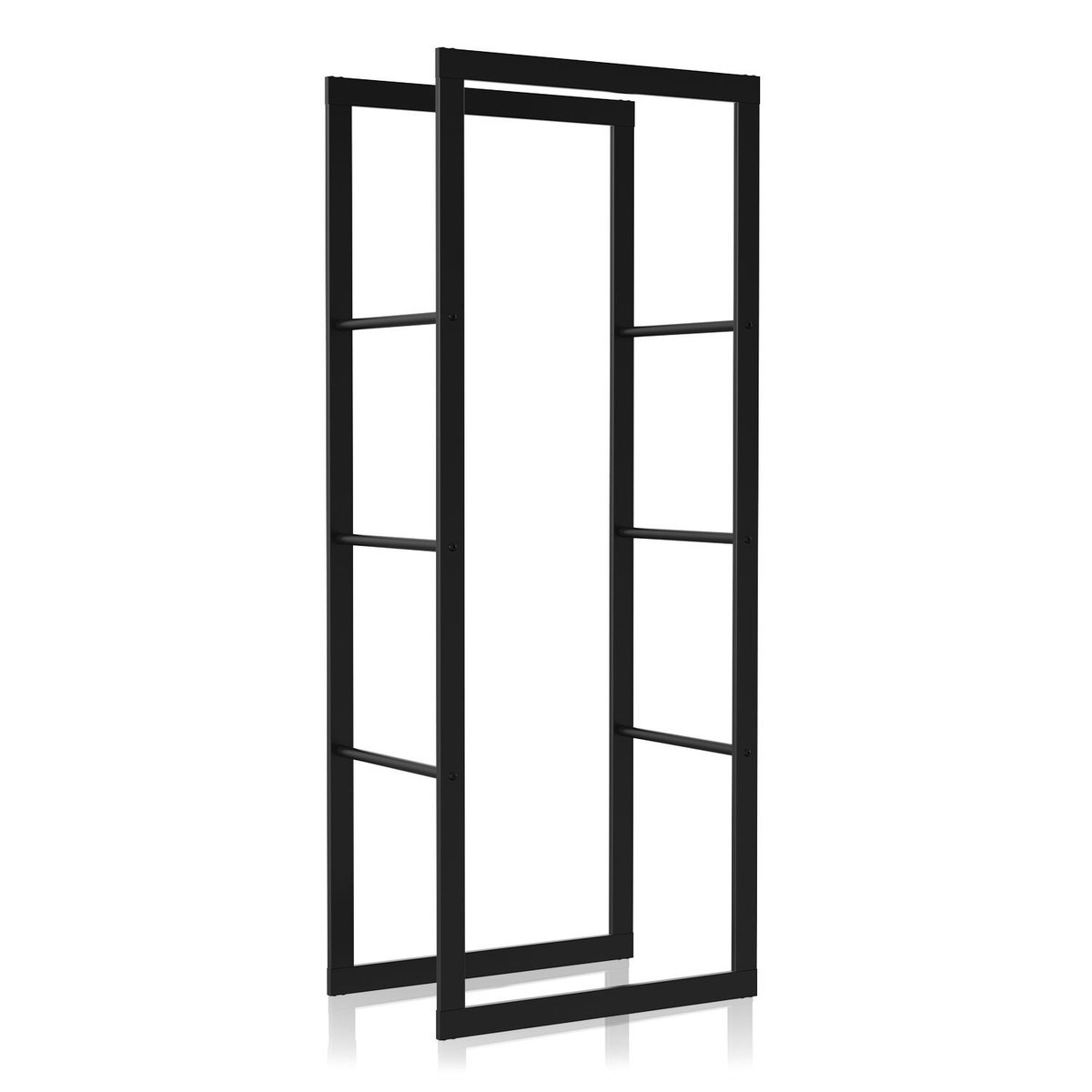 brandhoutrek metalen brandhoutrek binnen buiten voor brandhout houtopslag brandhoutrek zwart 100 x 40 x 25 cm