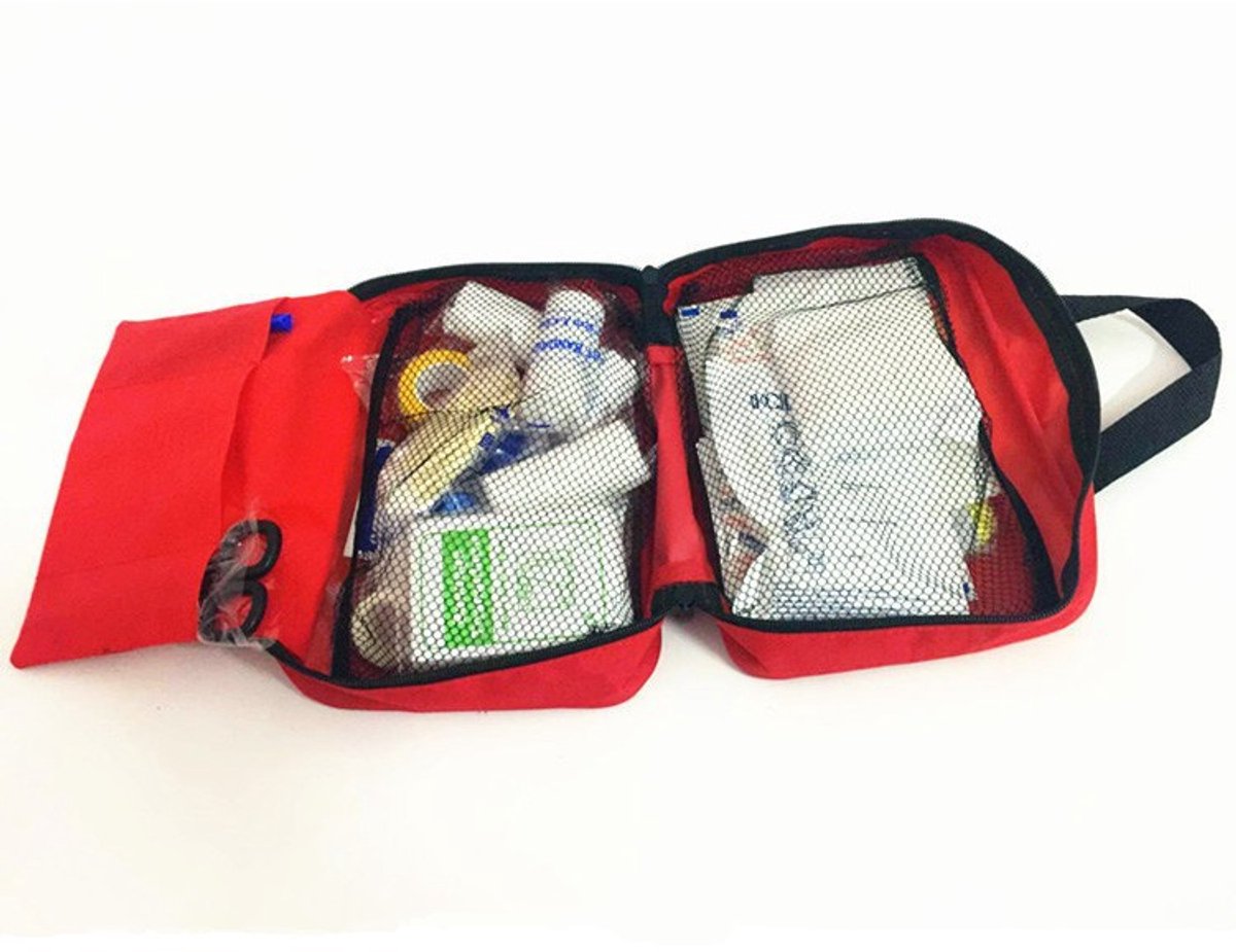 SMH LINE® 186-delig EHBO Kit - Verbanddoos voor thuis, kantoor en in de auto - Verbandtas set - Verbandtas - Verbandtas - Compleet noodpakket - EHBO tas - Verband opbergtas - Care tas - Travel first aid kit - rood – foto 7